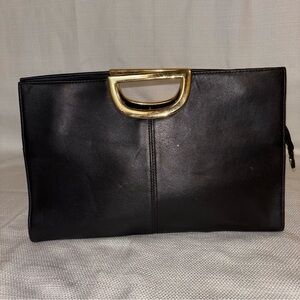 GIANI BERNINI Black Gold-tone Handle Clutch